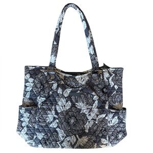 Vera Bradley Quilted Tote Bag in Moon Shadow Meadow EUC